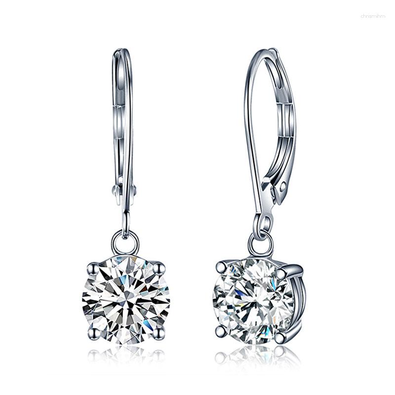 

Dangle Earrings Huitan Drop For Women With Cubic Zirconia Pendant Simple Design Female Temperament Accessories Fancy Gift