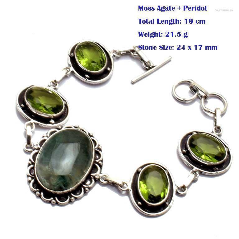 

Link Bracelets Chain Genuine Garnet Rose Quartz Lapis Lazuri Citrine Coral Turquoise Snowflake Obsidian Jasper Bracelet Silver Over