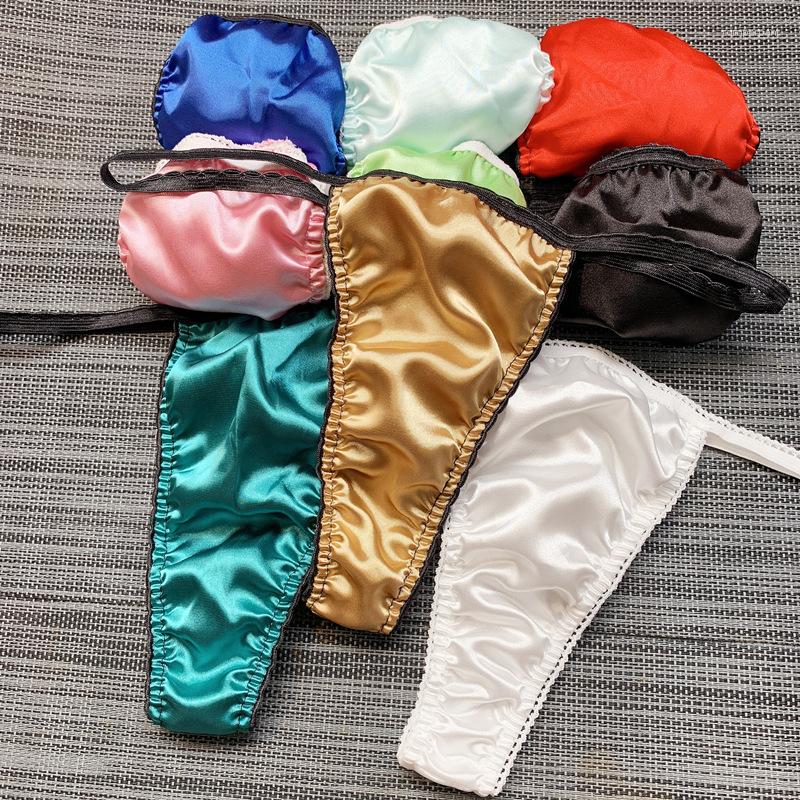

Women's Panties Women Silk Low-Waist Underpant Thong Female Seamless G-String Thongs Underwear Lingerie Slip Femme, 03