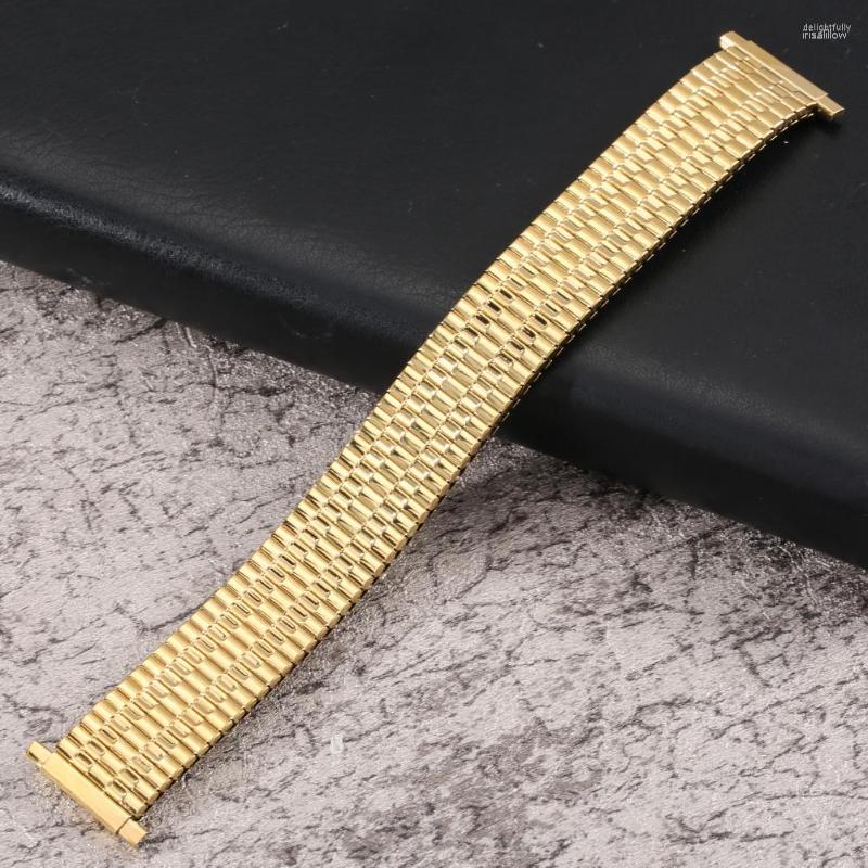 

Watch Bands 16/18/20/22MM Universal Elastic Strap Golden/Black/Silver No Buckle Stainless Steel Band
