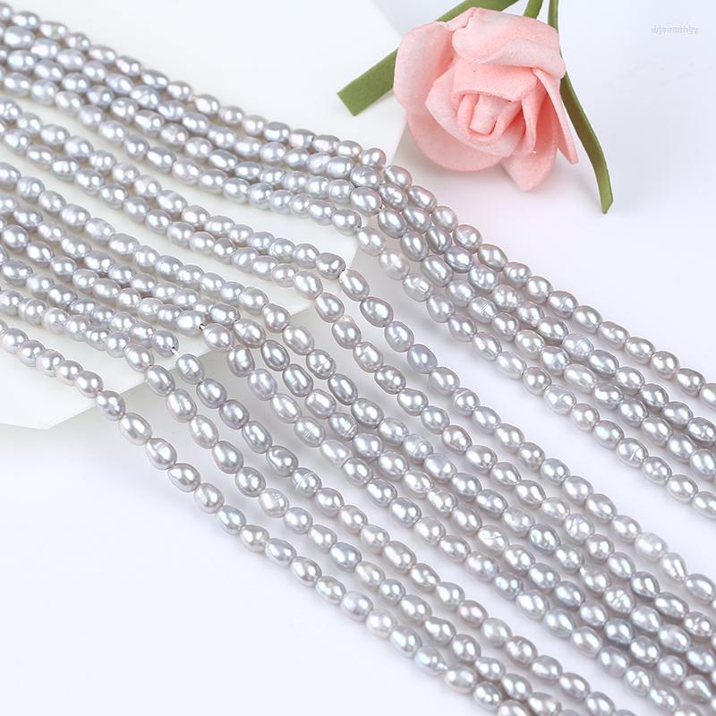 

Chains 3-3.5/3-4/4-5mm Rice Shape Freshwater Pearl Strand Loose Beads For Women Jewelry Making