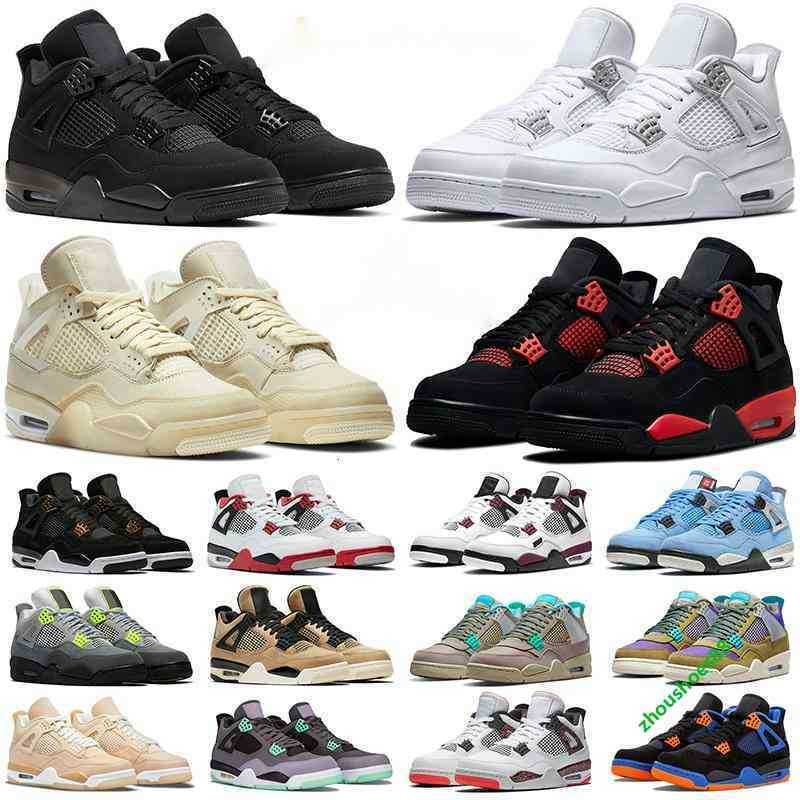 

basketball 2022 shoes men women 4s 4 Red Thunder Black Cat White Oreo Desert Moss What The Taupe Haze Motorsport Away mens trainers