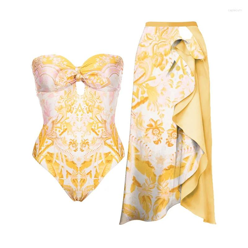 

Women' Swimwear Vintage Swimsuit Women 2023 Strapless Brazilian Holiday Designer Bathing Suit Cut-out Fashion Beach Cover Up, Top 01