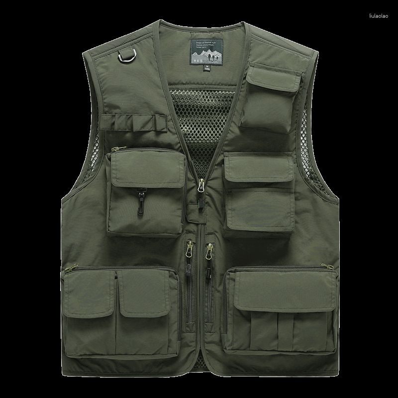 

Men's Vests 5XL 6XL 7XL Male Casual Summer Big Size Cotton Sleeveless Vest With Many 16 Pockets Men Multi Pocket Pograph Waistcoat, Navy blue