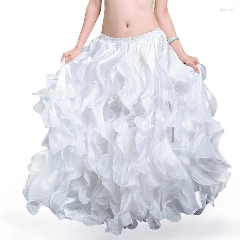 

Stage Wear Women Professional Belly Dance Costume Wave Skirt Sexy Slit Skirts Oriental Clothes For, Blue