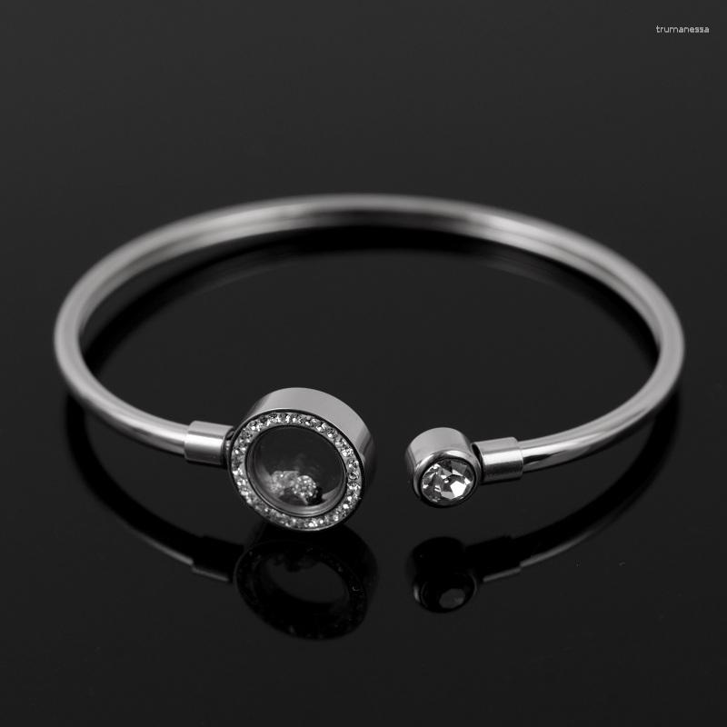 

Bangle Luxury Stainless Steel Fancy Crystal Bangles Bracelets Adjustable Rhinestones Bracelet For Women Men Couple Wedding Jewelry Raym22