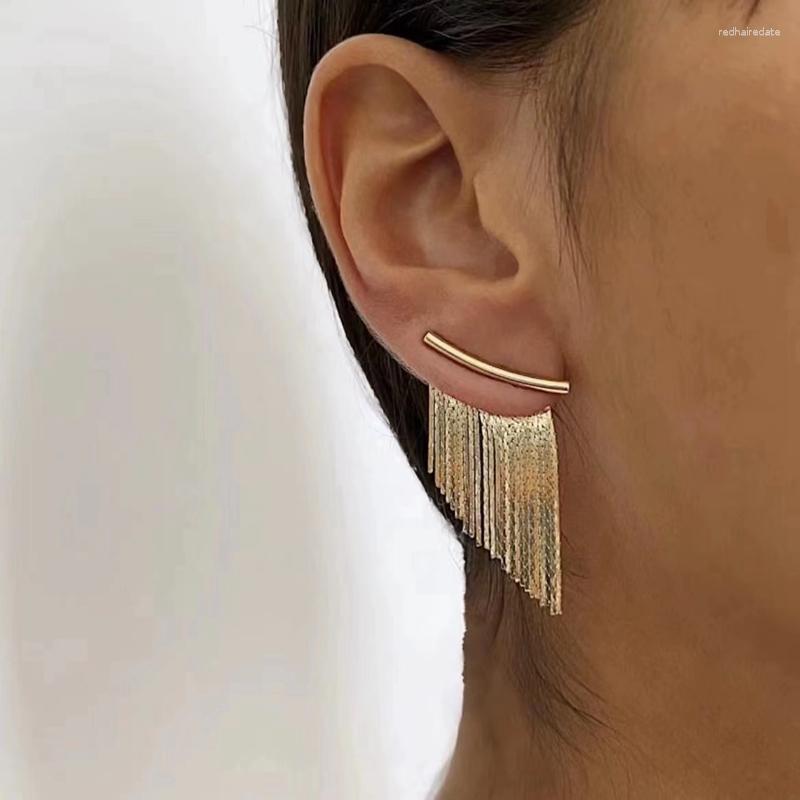 

Dangle Earrings Fashion Statement Earring Long Gold Color Tassel For Women Female Wedding Daily Pendant Jewelry Accessories