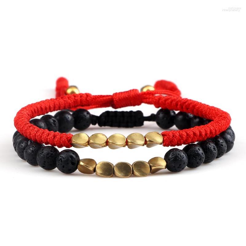 

Strand Set Bracelet Couples Distance Natural Lava Stone Tiger Eye For Men Women Friend Elastic Rope Yoga Jewelry