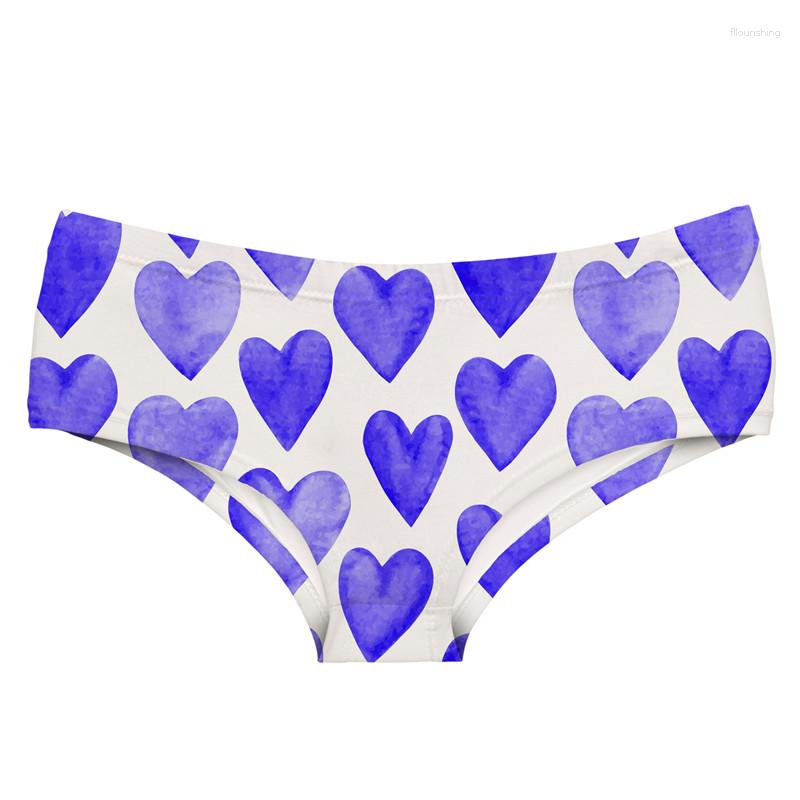 

Women's Panties DeanFire Super Soft Women 3D Underwear BLUE HEARTS Funny Print Kawaii Push Up Sexy Briefs Lingerie Thong For Female, 54937
