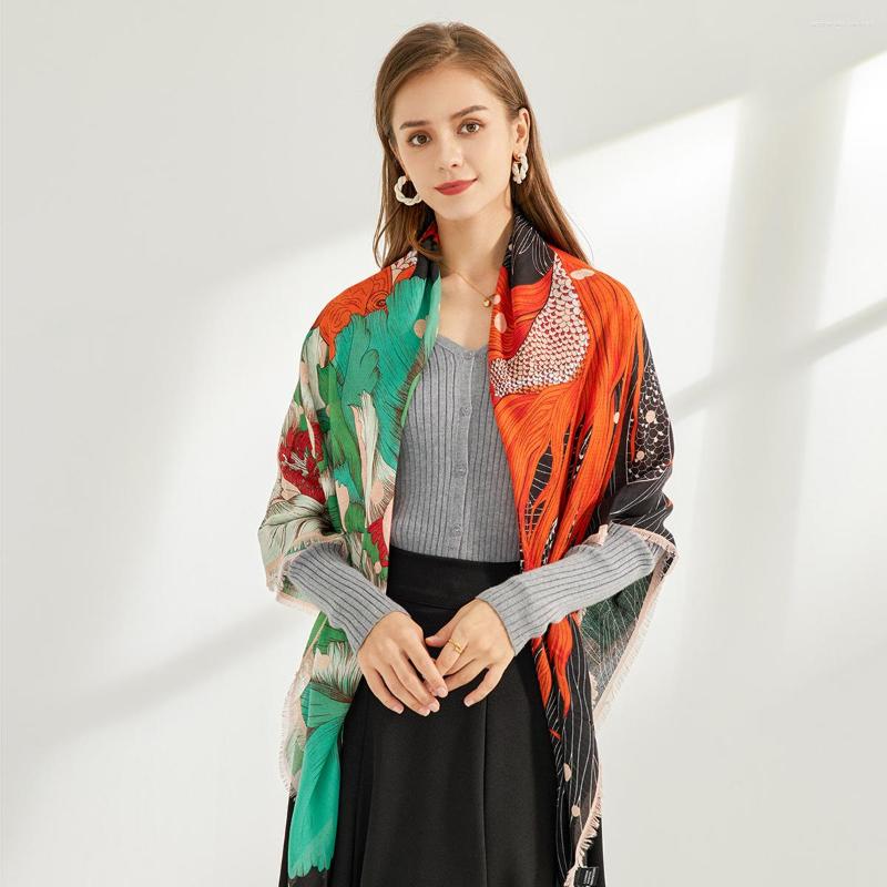 

Scarves Brand Designer Winter Big Tassels Scarf Giant Cashmere Wraps Women Print Warm Cape Stole Blanket 130