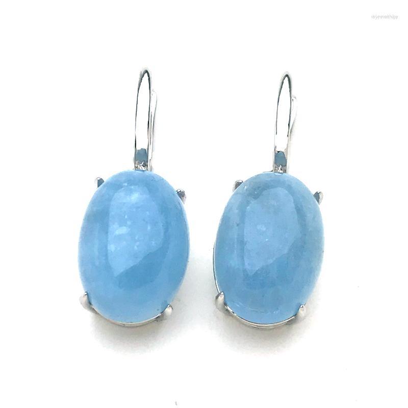 

Stud Earrings Genuine Natural Aquamarine Sterling 925 Silver Gemstone 13 18mm 30ct For Woman Wedding Party Birthday Jewelry Gift