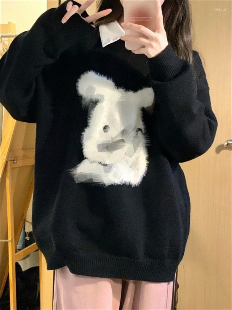 

Women's Sweaters Hsa Y2K Clothes Women Christmas Sweater Loose Korean Fashion Cartoon Rabbit Knitwear Pull Winter, Jh2102602 grey