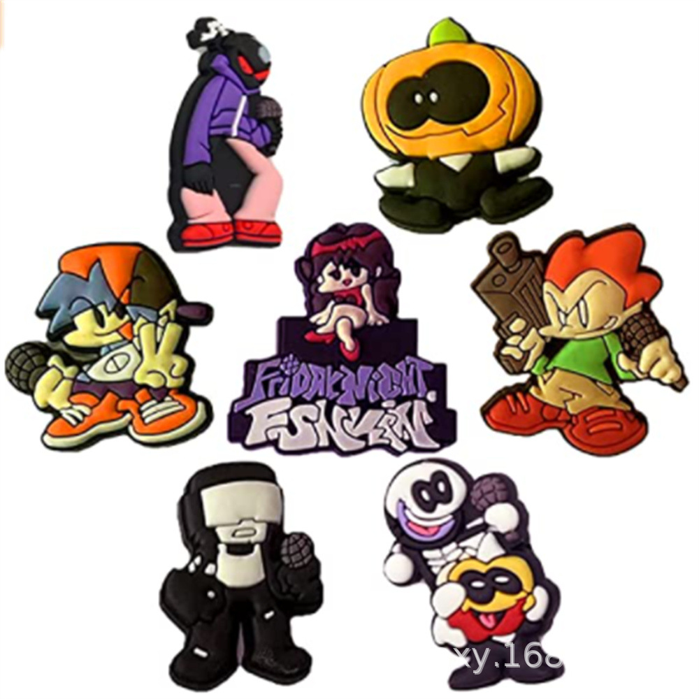 

Friday Night Funkin PVC Craft Shoe Buckle Wholesale Cartoons Decorations Novelty Croces Charms Accessories Gifts