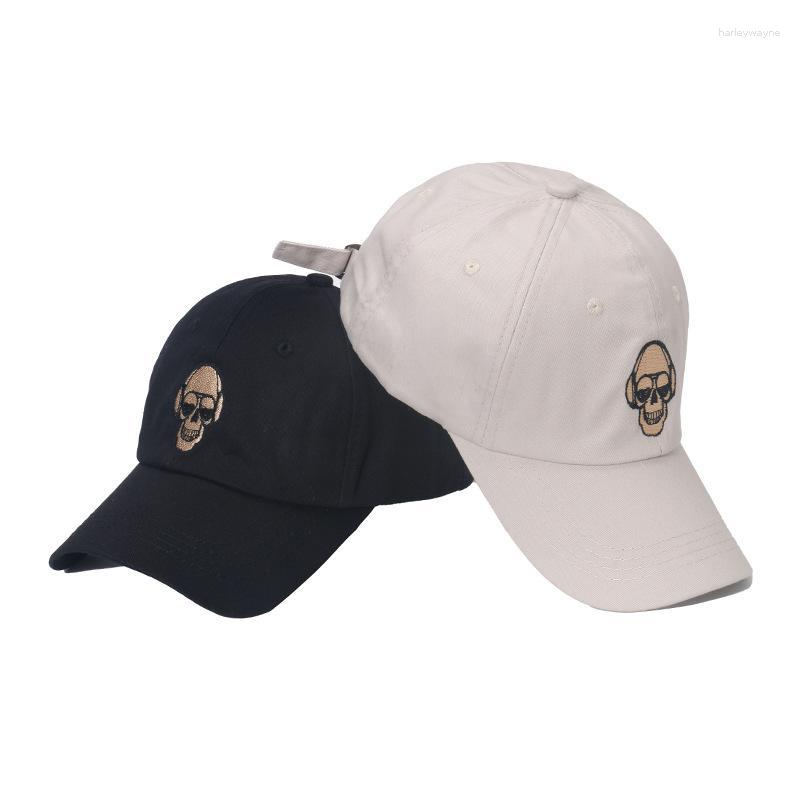 

Visors 1Pc Men Spring Summer Fashion Peaked Cap Sun Hat Street Personality Hip Hop Headphone Skull Pattern Baseball, Black