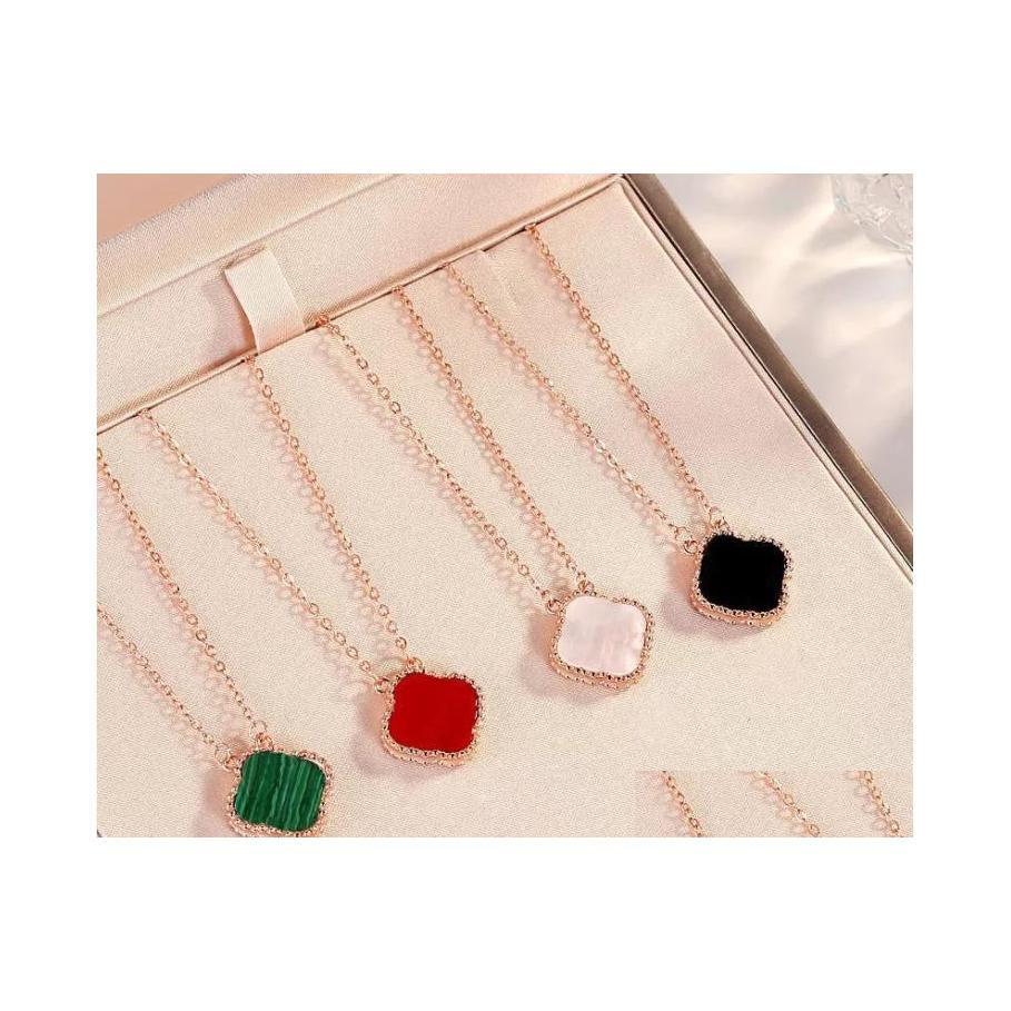 

Pendant Necklaces Four Leaf Clover Chain Red Agate Love White Fritillary Necklace Drop Delivery Jewelry Pendants Otpci Dhdwg