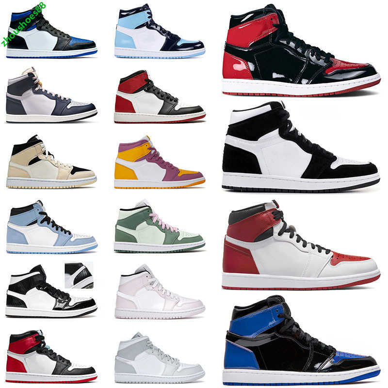 

New 2023 1 1s Jumpman Mens Womens Basketball Shoes University Blue High Panda Mid Carbon Fiber Designer Sports Sneakers Trainers Size 36-46, A2 36-46 shadow 2