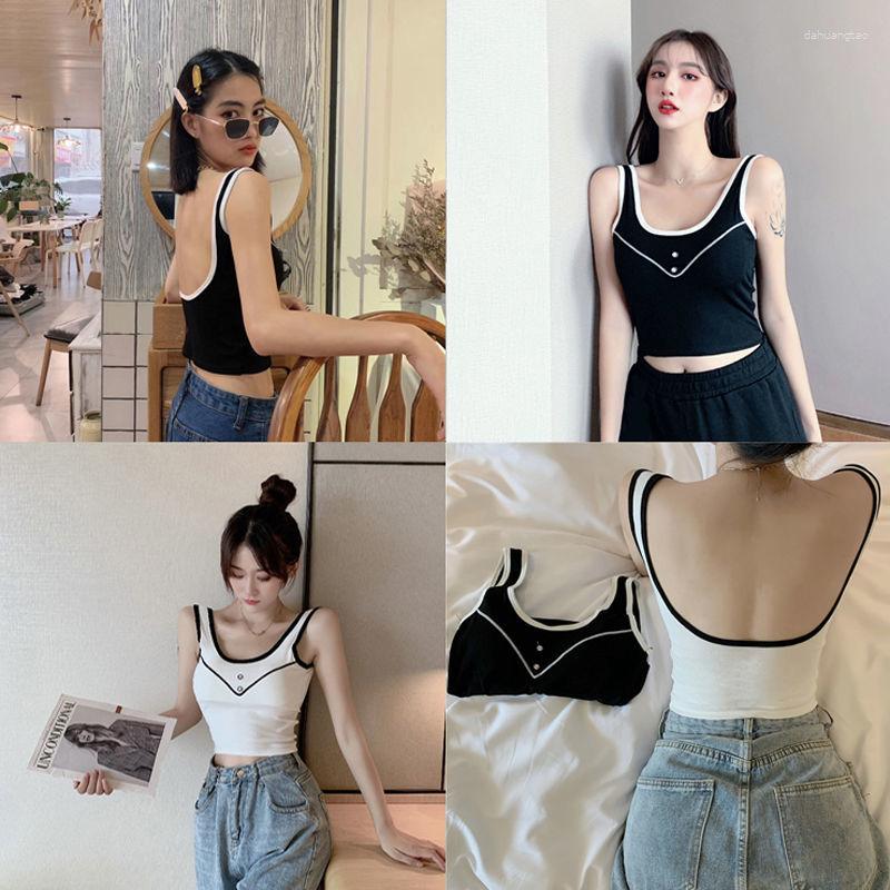 

Women's T Shirts Women Sleeveless U Back Vest Sexy Top, Picture shown