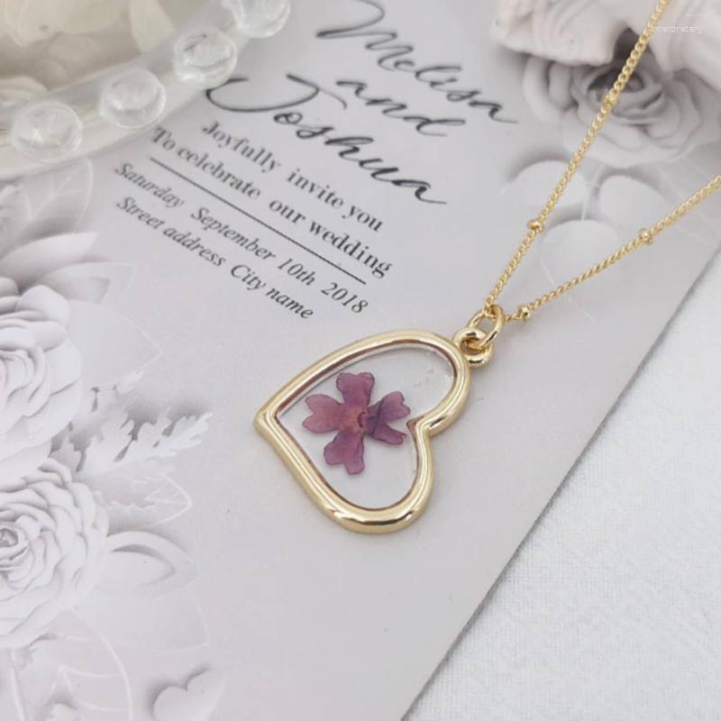 

Pendant Necklaces Pressed Dry Flower Necklace Resin Daisy Nature Brands Jewelry 1297