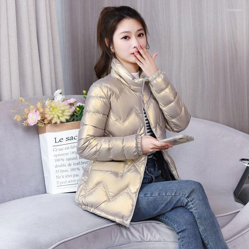

Women' Trench Coats Female Thick Warm Short Jacket Cotton Padded Parka Woman Basic Coat Windproof Parkas Women Jackets Outerwear G385, Champagne