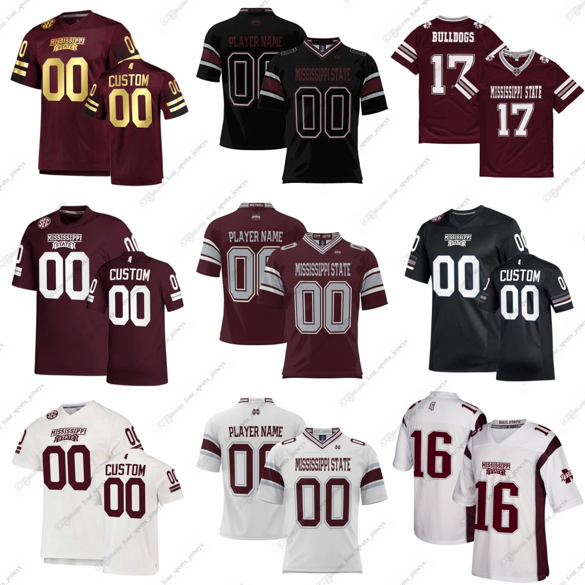 

Custom NCAA College Football Jerseys Tyler Russell Dak Prescott Eric Moulds Will Rogers Jake Weir Javaris Bufford Simeon ''Mississippi''State''Bulldogs'', As in picture