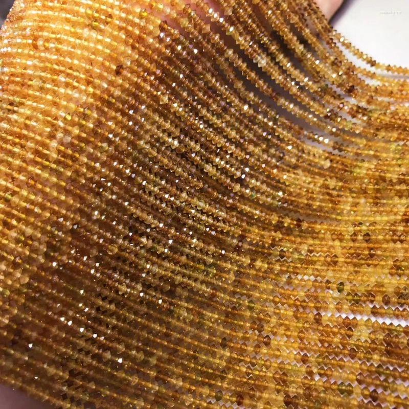 

Loose Gemstones BEADS 2 3mm Yellow Tourmaline Roundelle 37cm Wholesale For DIY Jewelry Necklace