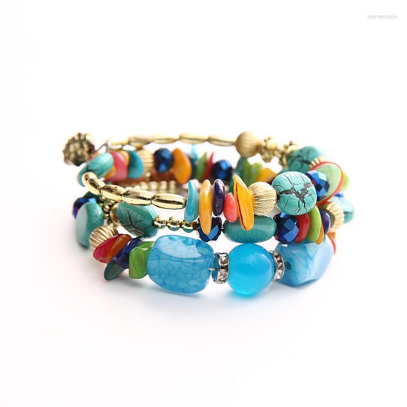 

Link Bracelets Chain Designer Charms For In Bulk Boho Jewelry Women Natural Stone Loose Agate String Beads Bangle Raym22