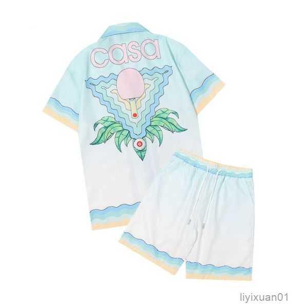 

Casablanc Men's T-shirts Sets 23ss Designer Shirts Masao San Print Mens Casual Shirt Womens Loose Silk Casablacnca Short Sleeves Luxury T-shirt High Quality Tees 7 K2GF, G02