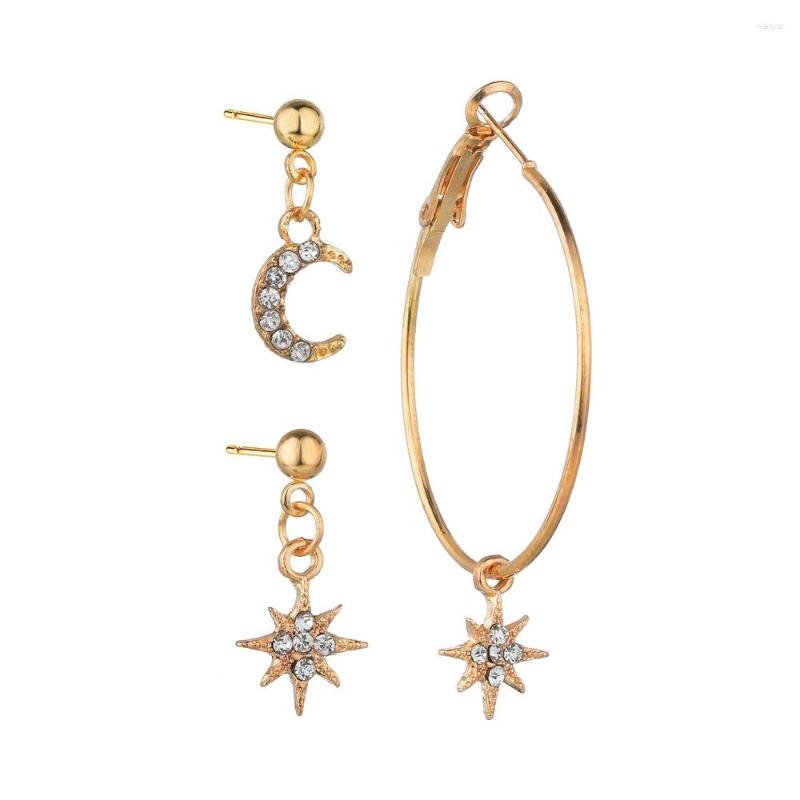 

Dangle Earrings Creative Rhinestones Stars Moon Combo Set Women Jewelry Wholesale