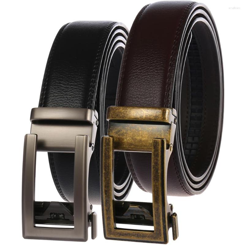 

Belts Men's Leather Belt Alloy Automatic Buckle Business Leisure Youth Middle-aged And Elderly Designer For Men Real, 20