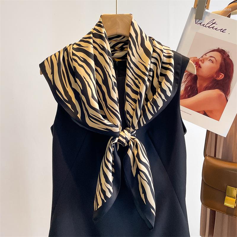 

Scarves 90cm Twill Print Silk Scarf For Lady Fashion Square Neck Kerchief Bandana Foulard Shawl Wrap Soft Hairbands Women Bufanda