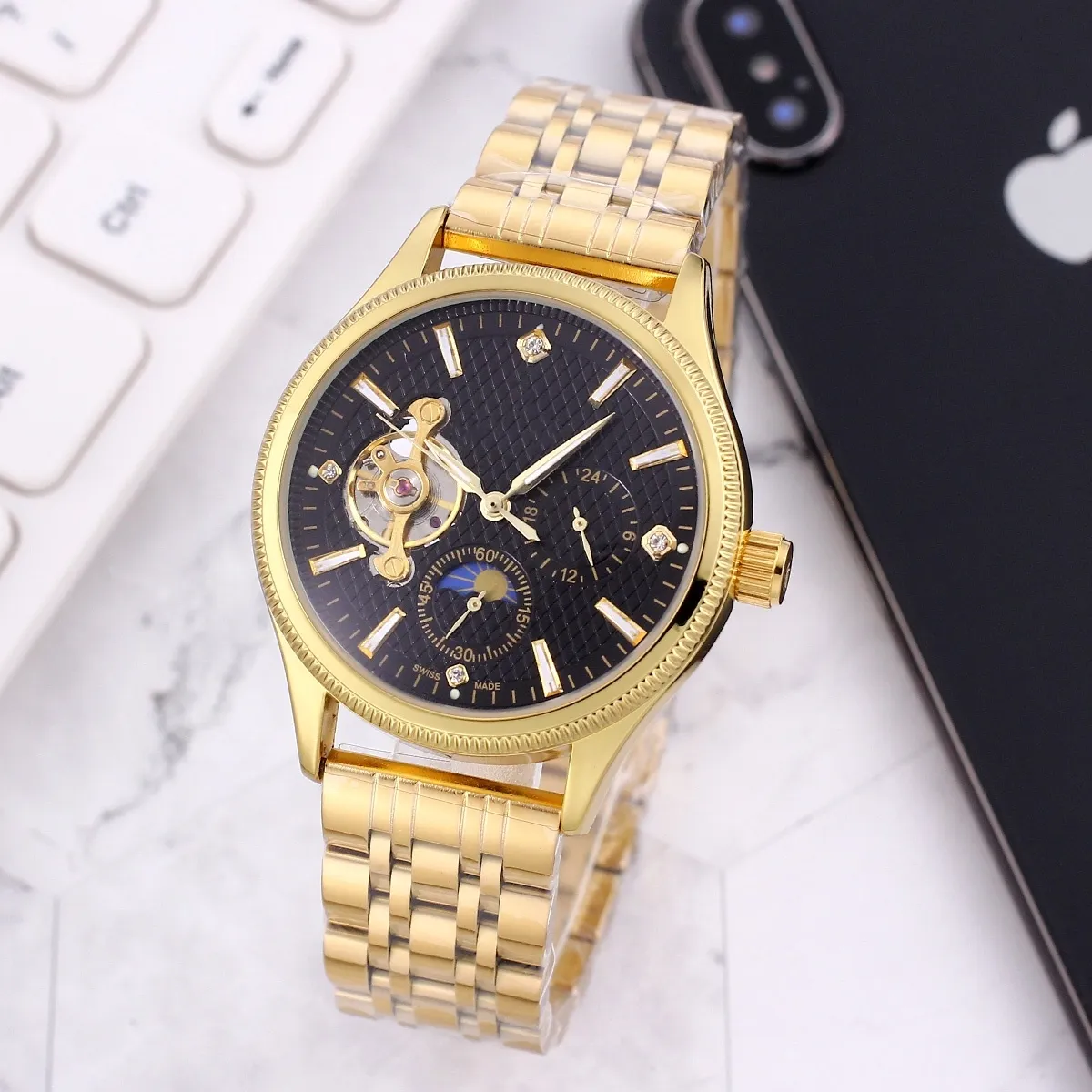 

2023 Mens wristwatches designer Automatic Mechanical watches high quality Boutique Steel Strap Designer Tourbillon watches for men Wholesale Watch gift #5