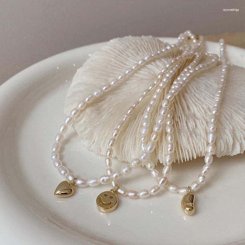 

Chains Luxury Vintage Real Pearls Necklace For Woman Wedding Party Clavicle Chain Girl Birthday Gift Jewelry