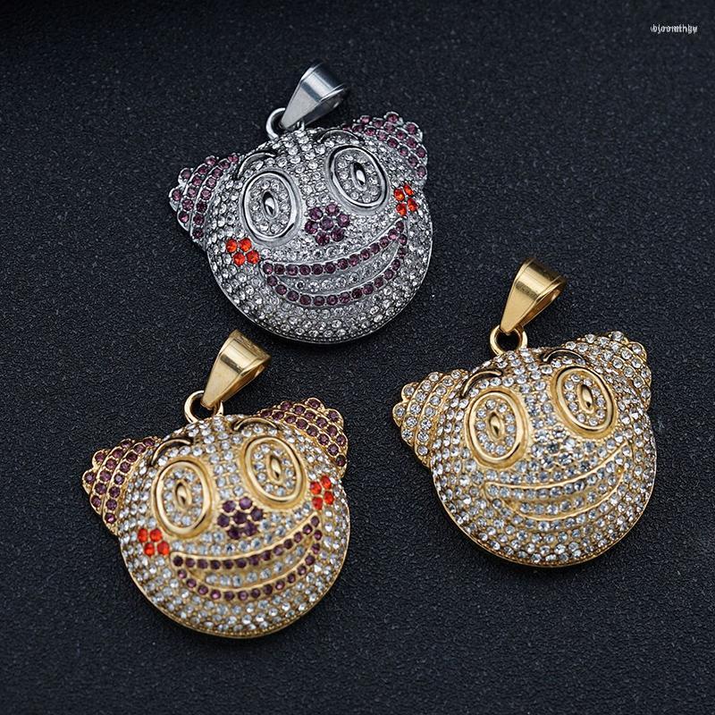 

Pendant Necklaces Hip Hop Bling Iced Out Stainless Steel Clown Pendants For Men Jewelry Gold Silver Color Drop