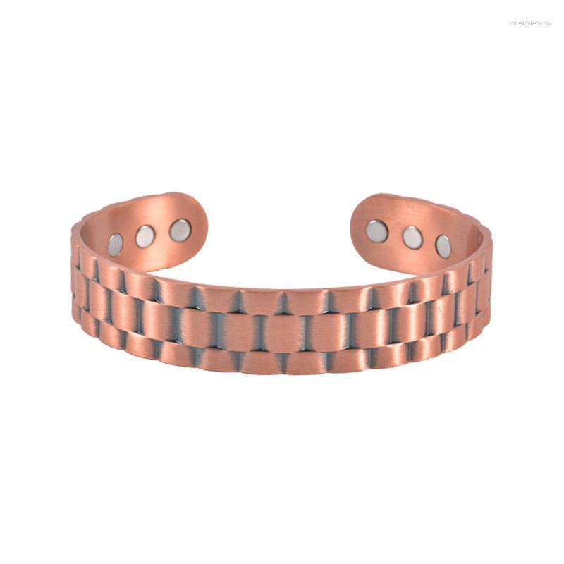 

Bangle Retro Irregular Surface Magnetic Bracelet Healing Bio Therapy Arthritis Pain Relief Cuff For Men Women