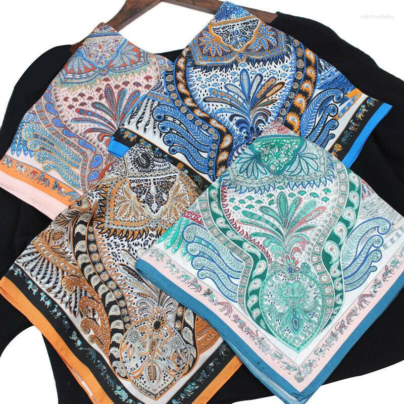 

Scarves Silk Scarf Women Stylish Small Bandana Boho Style Paisley Print Kerchief Square Headband Hip-hop Turban 53 53cm