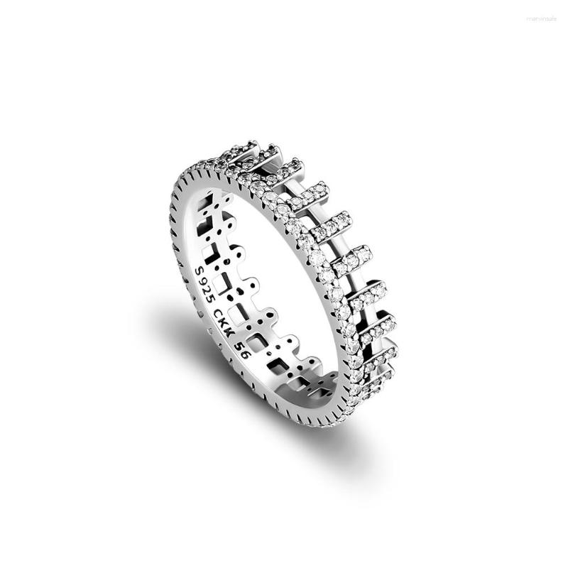 

Cluster Rings 925 Sterling Silver Infinity Love Ring Forever Dazzling Zircon For Women Finger Jewelry COCOLAND