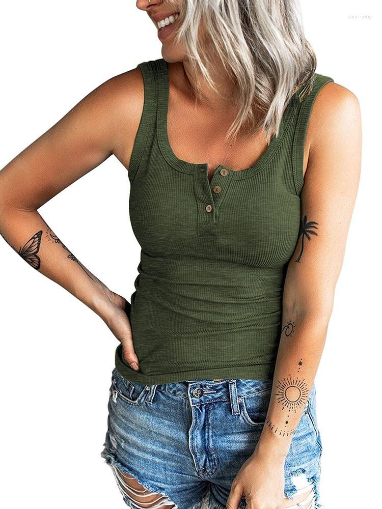 

Women's Tanks Summer Solid Sleeveless Tank Tops For Women 2023 Fashion U Neck Streetwear Casual Vest Female Plus Size Sexy Slim T Shirts, Coffee