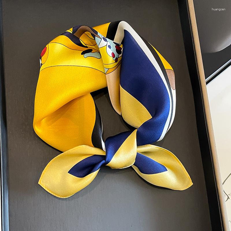 

Scarves 2023 Real Silk Scarf Fashion Foulard Female Bandana Spring Design For Women Hijab Tie Shawl Wraps