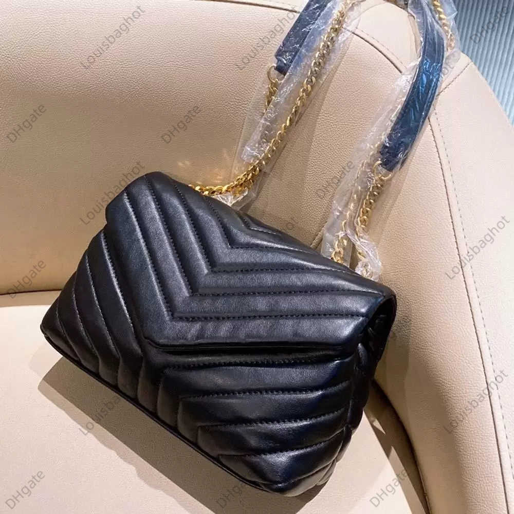 

Handbag Shoulder Bag Brand Y-shaped Seam Leather Ladies Metal Chain High Quality Clamshell Messenger Box Wholesale Hqy65479, Gold