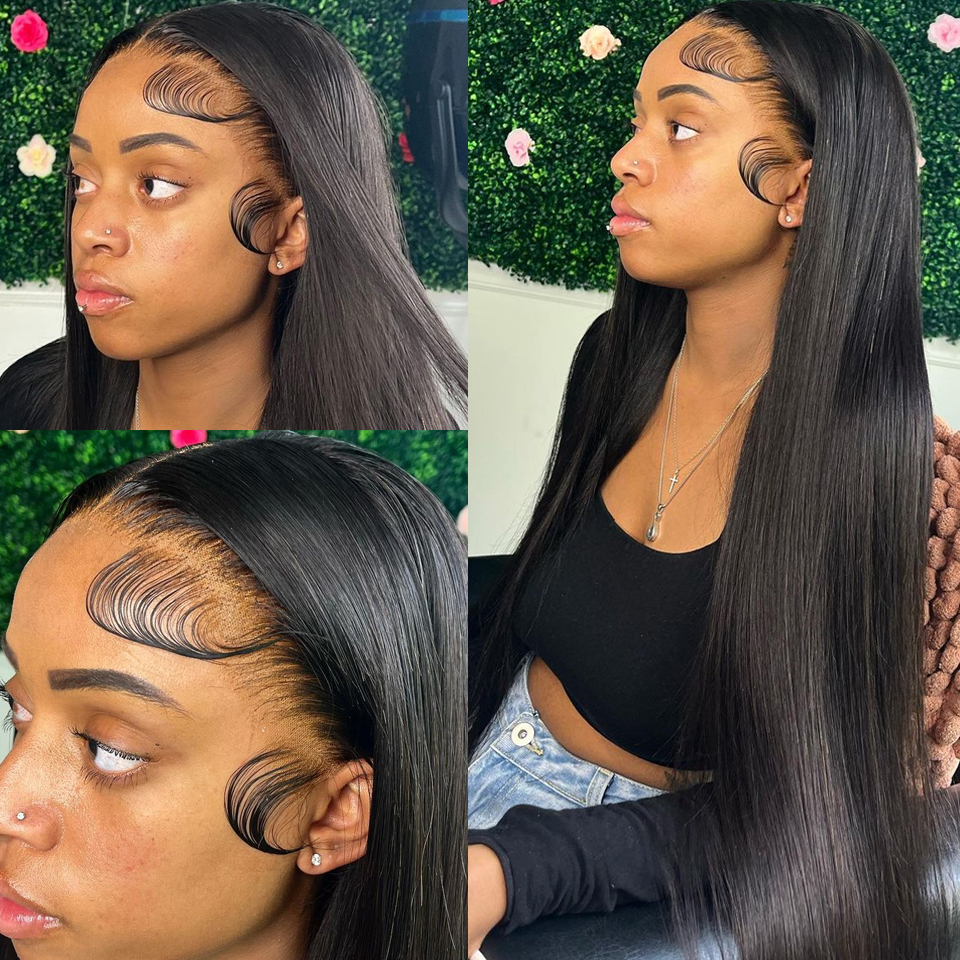 

Fashion New Design Straight Wig Pre Plucked HD Transparent Lace Front Human Hair Wigs for Women Glueless 13x4 Lace Front Wig Human Hair, Natural color