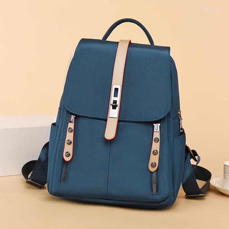 

School Bags Women's Backpack Oxford Cloth Backpacks For Girl Student Luxury Designer Female Handbag Mochila Feminina Rucksack Bagpack, Black