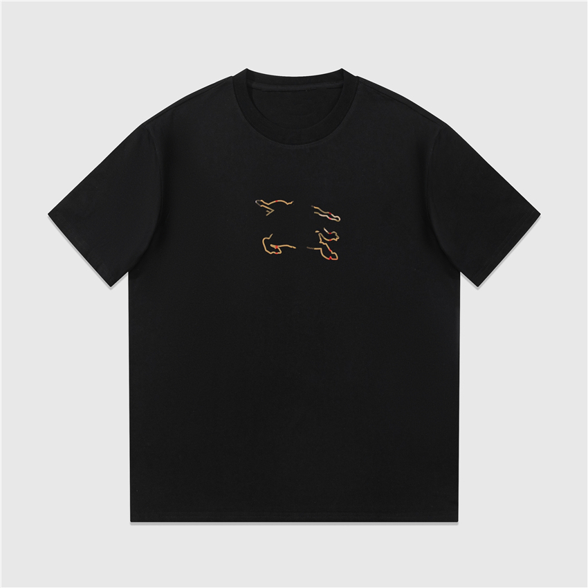 

Men's T-Shirts Fashion Men T-shirt 2023 Burberris New Cotton Soft Wrinkle Resistant Printing Letters Casual Student Couple Short Lining 02-01