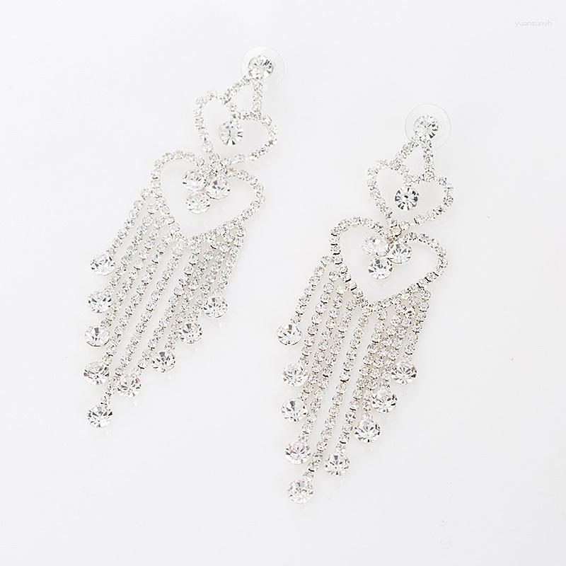 

Dangle Earrings YFJEWE High Quality Long Tassel Crystal Drop For Women Accessories Jewelry Wedding #E074
