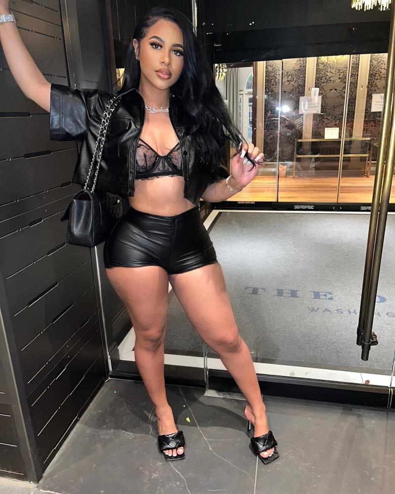 

Women' Tracksuits 2023 Summer Casual Faux Pu Leather 2 Two Piece Set Women Button Short Sleeve Crop Top Skinny Shorts Streetwear Matching, Black