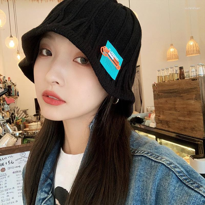 

Berets 2023 Knitted Hat Women's Autumn And Winter Japanese Large Head Circumference Leisure Outdoor Labeling Fisherman Cap, Purple