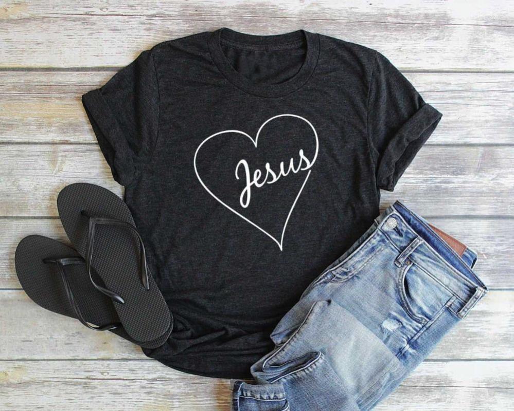 

Women's T Shirts Jesus Heart Shirt Unisex Christian Valentine Women Gift Graphic Faith Tees Top- K334, Gray