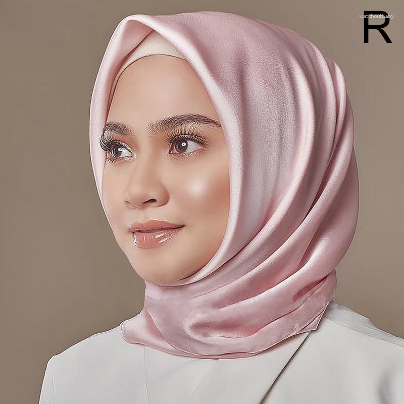 

Scarves Women Silk Satin Headband 90cm Solid Neckerchief Hijab Scarf Female Square Shawls Head Scarfs Ladies Casual