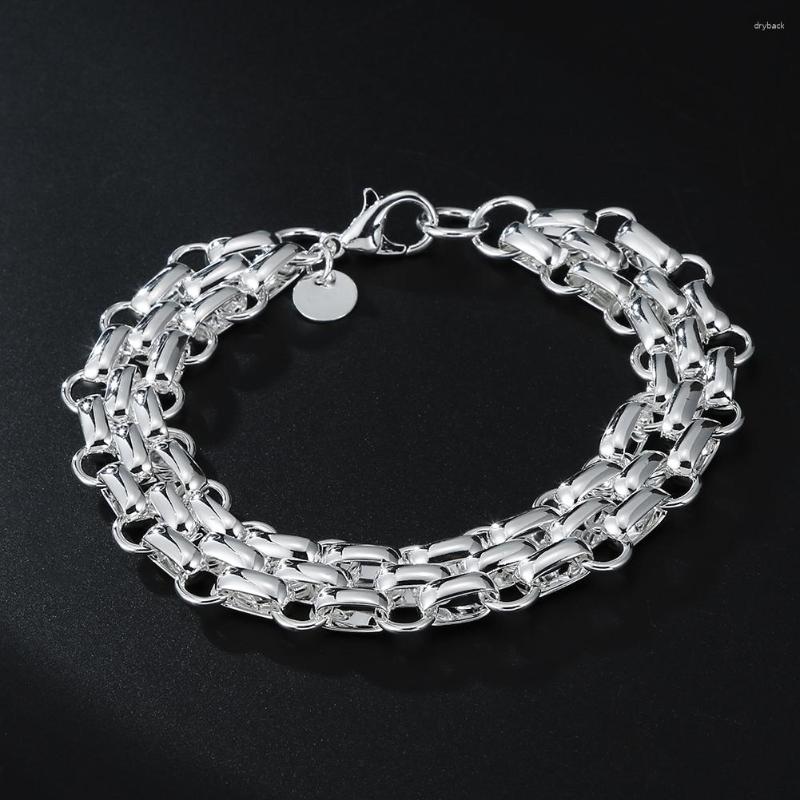 

Link Bracelets 925 Charm Color Silver Plated Classic For Women Men Fashion Designer Party Wedding Jewelry 20cm