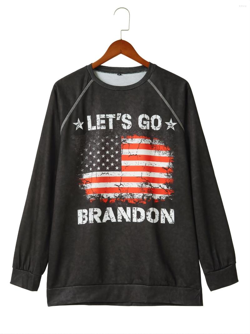 

Men's T Shirts "Let's Go Brandon" Print Outdoor Retro Casual Pullover Sweatshirt, Black