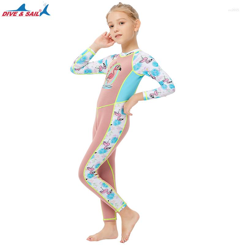 

Women' Swimwear Wetsuit Kids 2mm Neoprene 0.5mm Lycra UPF50 Warm Full Long Sleeve Thermal Swimsuit Youth Boy' /Girl' One Piece, M151617k